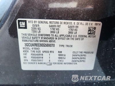 Zdjęcie 12 z 12 samochodu: 2014 CHEVROLET SILVERADO K1500 LT VIN:3GCUKREC6EG569070 - miniatura