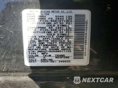 Zdjęcie 13 z 13 samochodu: 2009 NISSAN MURANO S VIN:JN8AZ18U09W011103 - miniatura