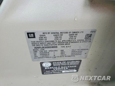 Zdjęcie 13 z 13 samochodu: 2013 CHEVROLET EQUINOX LT VIN:2GNFLDE36D6248205 - miniatura