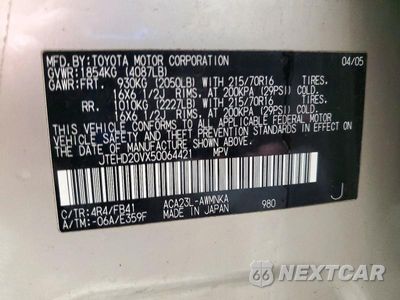 Zdjęcie 13 z 13 samochodu: 2005 TOYOTA RAV4 BASE VIN:JTEHD20VX50064421 - miniatura