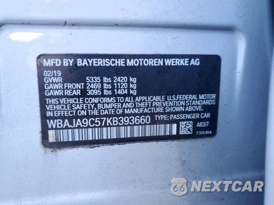 Zdjęcie 12 z 12 samochodu: 2019 BMW 530E VIN:WBAJA9C57KB393660 - miniatura
