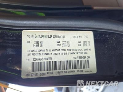 Zdjęcie 12 z 12 samochodu: 2007 CHRYSLER 300 VIN:2C3KA43R17H848888 - miniatura