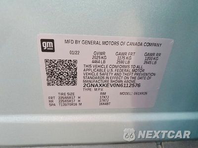 Zdjęcie 13 z 13 samochodu: 2022 CHEVROLET EQUINOX LT VIN:2GNAXKEV0N6112576 - miniatura