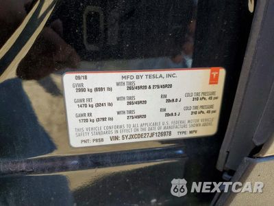 Zdjęcie 13 z 13 samochodu: 2018 TESLA MODEL X VIN:5YJXCDE27JF126978 - miniatura