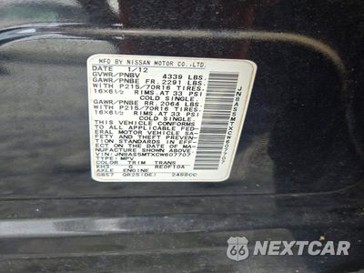 Zdjęcie 12 z 12 samochodu: 2012 NISSAN ROGUE S VIN:JN8AS5MTXCW607707 - miniatura
