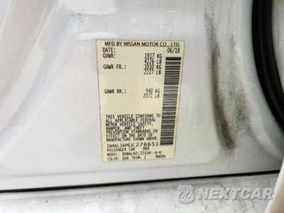 Zdjęcie 13 z 13 samochodu: 2018 NISSAN ALTIMA 2.5 SR VIN:1N4AL3AP6JC276651 - miniatura