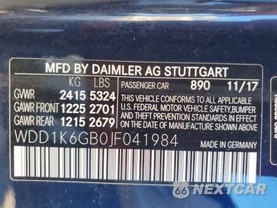 Zdjęcie 12 z 12 samochodu: 2018 MERCEDES-BENZ E 400 4MATIC VIN:WDD1K6GB0JF041984 - miniatura