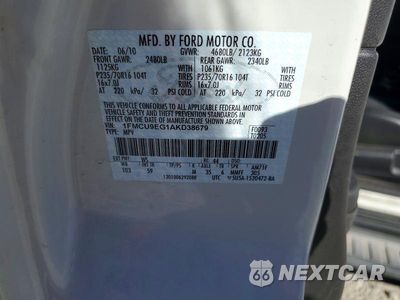 Zdjęcie 13 z 13 samochodu: 2010 FORD ESCAPE LIMITED VIN:1FMCU9EG1AKD38679 - miniatura