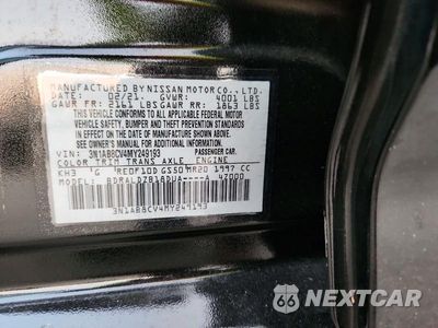 Zdjęcie 13 z 13 samochodu: 2021 NISSAN SENTRA SV VIN:3N1AB8CV4MY249193 - miniatura