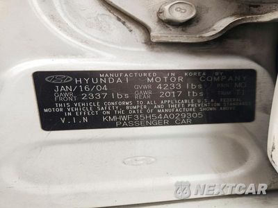 Zdjęcie 12 z 12 samochodu: 2004 HYUNDAI SONATA GLS VIN:KMHWF35H54A029305 - miniatura