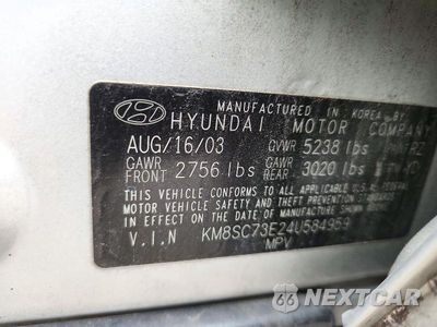 Zdjęcie 13 z 13 samochodu: 2004 HYUNDAI SANTA FE GLS VIN:KM8SC73E24U584959 - miniatura