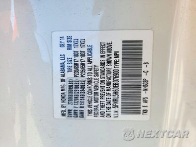 Zdjęcie 13 z 13 samochodu: 2014 HONDA ODYSSEY EXL VIN:5FNRL5H60EB076900 - miniatura