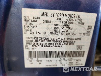 Zdjęcie 13 z 13 samochodu: 2009 FORD ESCAPE XLT VIN:1FMCU93G09KC68686 - miniatura