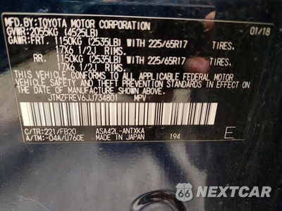 Zdjęcie 13 z 13 samochodu: 2018 TOYOTA RAV4 LE VIN:JTMZFREV6JJ734801 - miniatura