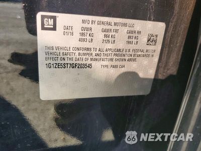 Zdjęcie 12 z 12 samochodu: 2016 CHEVROLET MALIBU LT VIN:1G1ZE5ST7GF203545 - miniatura