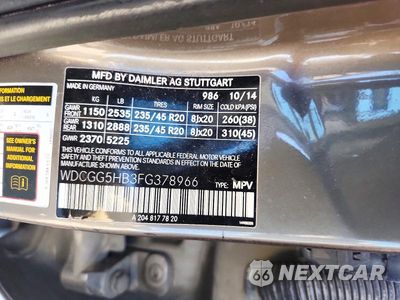 Zdjęcie 12 z 12 samochodu: 2015 MERCEDES-BENZ GLK 350 VIN:WDCGG5HB3FG378966 - miniatura