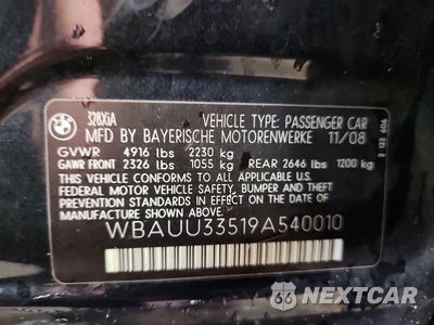 Zdjęcie 12 z 12 samochodu: 2009 BMW 328 XIT VIN:WBAUU33519A540010 - miniatura