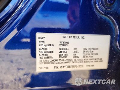 Zdjęcie 12 z 12 samochodu: 2022 TESLA MODEL Y VIN:7SAYGDEE3NF543266 - miniatura