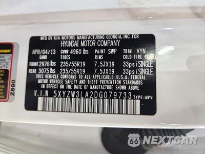 Zdjęcie 13 z 13 samochodu: 2013 HYUNDAI SANTA FE SPORT 2.0T VIN:5XYZW3LA2DG079733 - miniatura