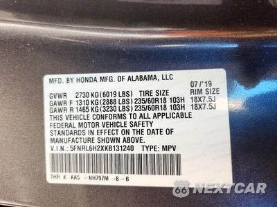 Zdjęcie 14 z 14 samochodu: 2018 HONDA ODDESEY VIN:5FNRL6H2XKB131240 - miniatura