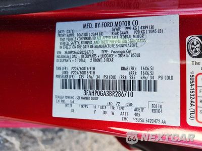 Zdjęcie 12 z 12 samochodu: 2011 FORD FUSION S VIN:3FAHP0GA3BR286710 - miniatura