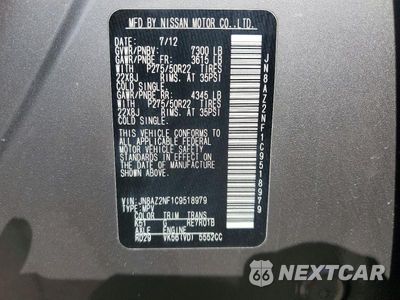 Zdjęcie 13 z 13 samochodu: 2012 INFINITI QX56 BASE VIN:JN8AZ2NF1C9518979 - miniatura