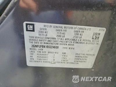 Zdjęcie 13 z 13 samochodu: 2014 CHEVROLET EQUINOX LT VIN:2GNFLFEK1E6224608 - miniatura