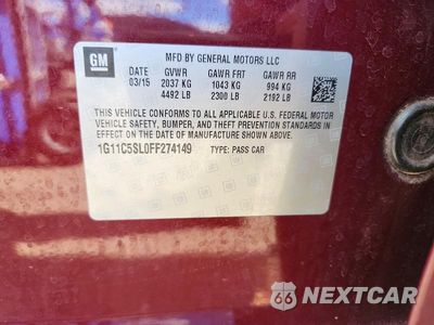 Zdjęcie 12 z 12 samochodu: 2015 CHEVROLET MALIBU 1LT VIN:1G11C5SL0FF274149 - miniatura