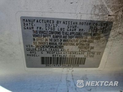 Zdjęcie 12 z 12 samochodu: 2017 NISSAN VERSA 1.6 S PLUS VIN:3N1CN7AP3HL857028 - miniatura
