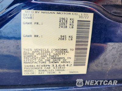 Zdjęcie 12 z 12 samochodu: 2023 NISSAN ALTIMA SR VIN:1N4BL4CV8PN316442 - miniatura