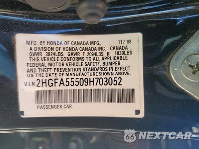 Zdjęcie 12 z 12 samochodu: 2009 HONDA CIVIC SI VIN:2HGFA55509H703052 - miniatura