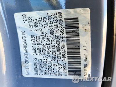 Zdjęcie 13 z 13 samochodu: 2021 HONDA ACCORD SPORT SE VIN:1HGCV1F48MA023798 - miniatura