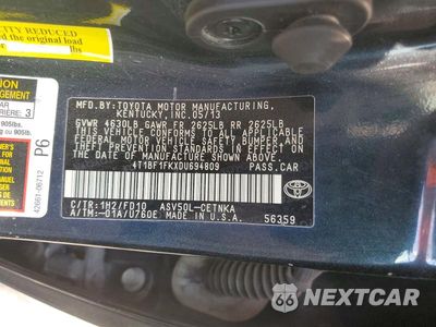Zdjęcie 13 z 13 samochodu: 2013 TOYOTA CAMRY LE VIN:4T1BF1FKXDU694809 - miniatura