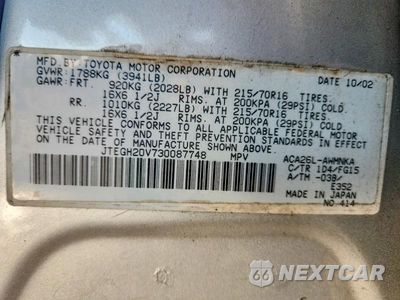 Zdjęcie 12 z 12 samochodu: 2003 TOYOTA RAV4 BASE VIN:JTEGH20V730087748 - miniatura