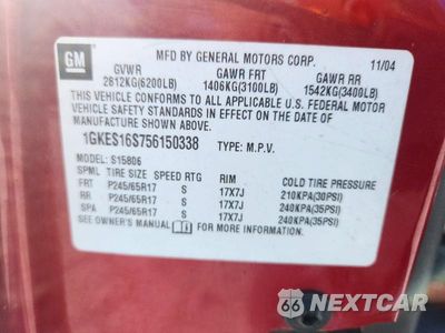 Zdjęcie 14 z 14 samochodu: 2005 GMC ENVOY XL VIN:1GKES16S756150338 - miniatura