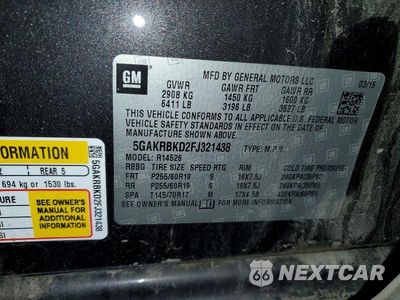 Zdjęcie 13 z 13 samochodu: 2015 BUICK ENCLAVE VIN:5GAKRBKD2FJ321438 - miniatura