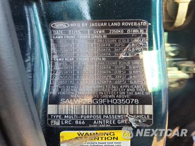 Zdjęcie 13 z 13 samochodu: 2015 LAND ROVER RANGE ROVER EVOQUE PURE PLUS VIN:SALVP2BG9FH035078 - miniatura