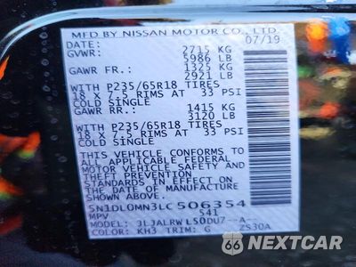 Zdjęcie 13 z 13 samochodu: 2020 INFINITI QX60 LUXE VIN:5N1DL0MN3LC506354 - miniatura