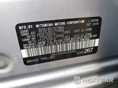 Zdjęcie 14 z 14 samochodu: 2017 MITSUBISHI OUTLANDER GT VIN:JA4JZ4AX4HZ010495 - miniatura