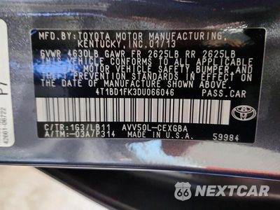 Zdjęcie 13 z 13 samochodu: 2013 TOYOTA CAMRY HYBRID XLE VIN:4T1BD1FK3DU066046 - miniatura