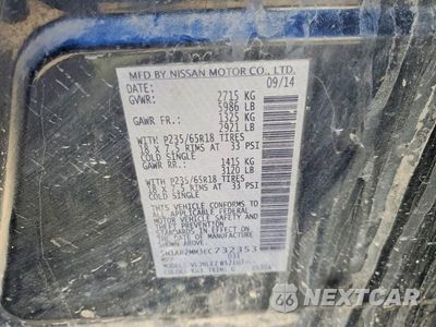 Zdjęcie 13 z 13 samochodu: 2014 NISSAN PATHFINDER SV VIN:5N1AR2MM3EC732353 - miniatura