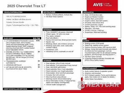 Zdjęcie 13 z 14 samochodu: 2025 CHEVROLET TRAX 1LT VIN:KL77LHEP6SC244048 - miniatura