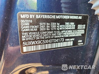 Zdjęcie 13 z 13 samochodu: 2017 BMW X3 XDRIVE28I VIN:5UXWX9C5XH0T04173 - miniatura