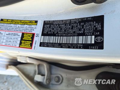 Zdjęcie 13 z 13 samochodu: 2018 TOYOTA CAMRY LE VIN:4T1B11HK4JU643703 - miniatura