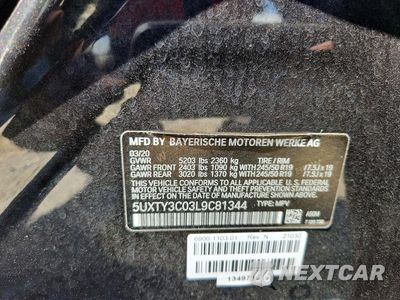 Zdjęcie 13 z 13 samochodu: 2020 BMW X3 SDRIVE30I VIN:5UXTY3C03L9C81344 - miniatura