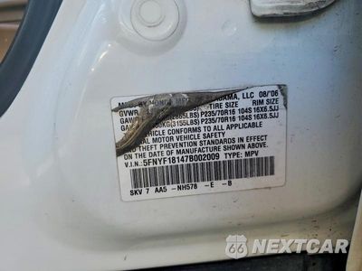 Zdjęcie 13 z 13 samochodu: 2007 HONDA PILOT LX VIN:5FNYF18147B002009 - miniatura
