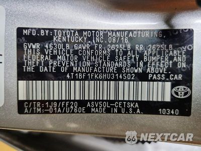 Zdjęcie 12 z 12 samochodu: 2017 TOYOTA CAMRY SE VIN:4T1BF1FK6HU314502 - miniatura