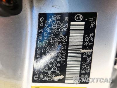 Zdjęcie 12 z 12 samochodu: 2005 LEXUS ES 330 VIN:JTHBA30G155117275 - miniatura
