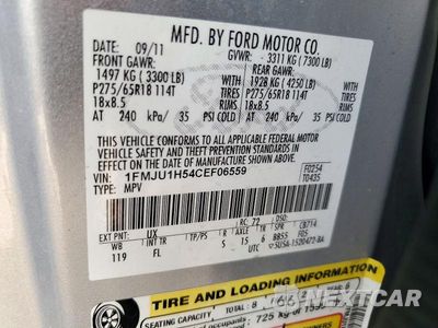 Zdjęcie 12 z 12 samochodu: 2012 FORD EXPEDITION XLT VIN:1FMJU1H54CEF06559 - miniatura