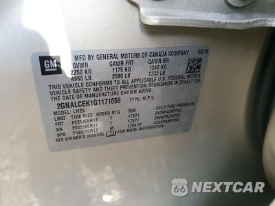 Zdjęcie 13 z 13 samochodu: 2016 CHEVROLET EQUINOX LT VIN:2GNALCEK1G1171658 - miniatura